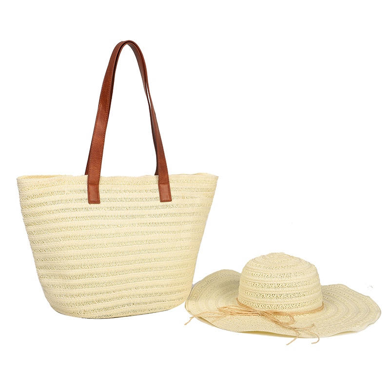 Sombrero y bolsa de playa 100% papel