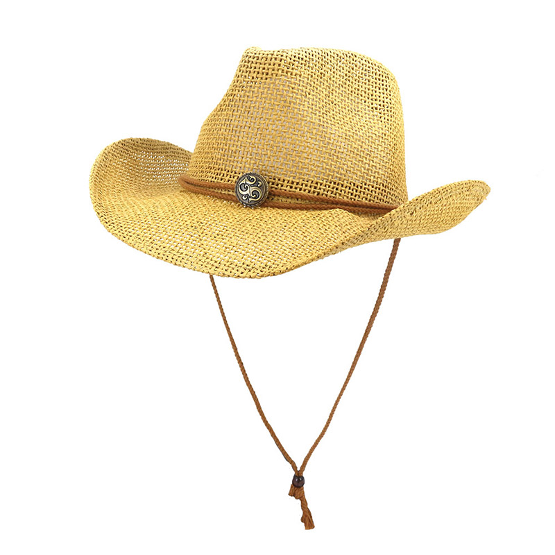 Sombrero de vaquero del oeste de paja para adulto