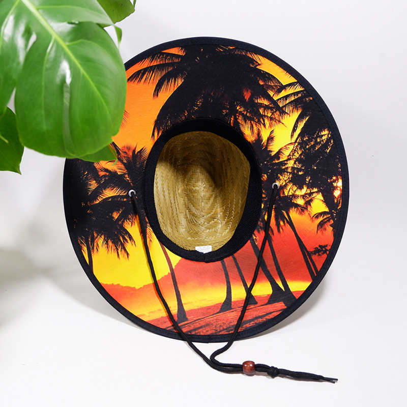 Sombrero de playa de paja para salvavidas