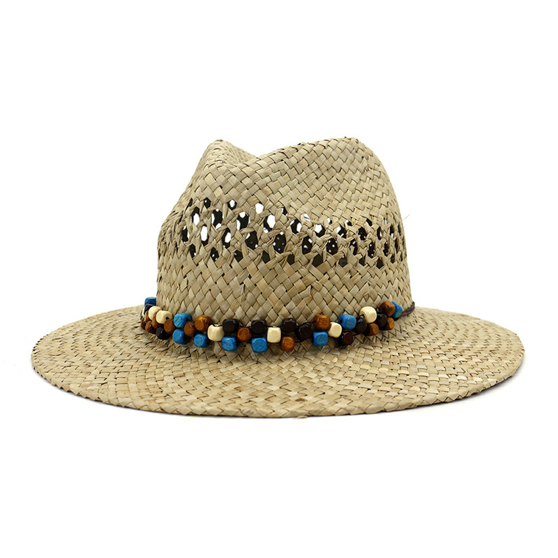 Sombrero Fedora 100 % de paja Beach Sun Protect