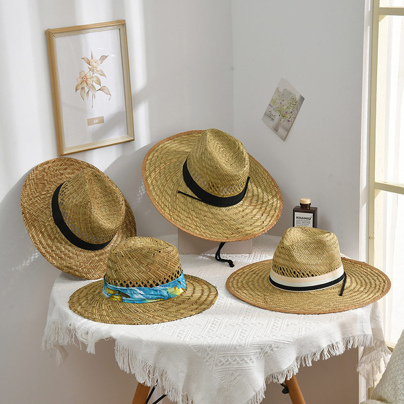 Sombrero Fedora Panamá con ventilación de paja natural de ala ancha para la playa