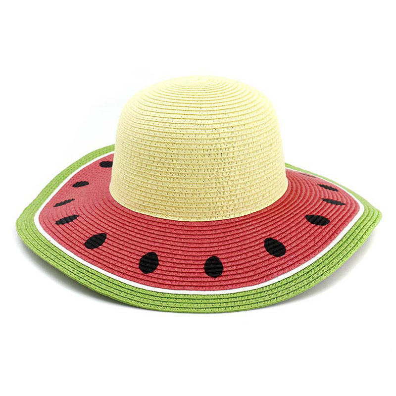 Sombrero de sol flexible de sandía con estampado divertido y barato