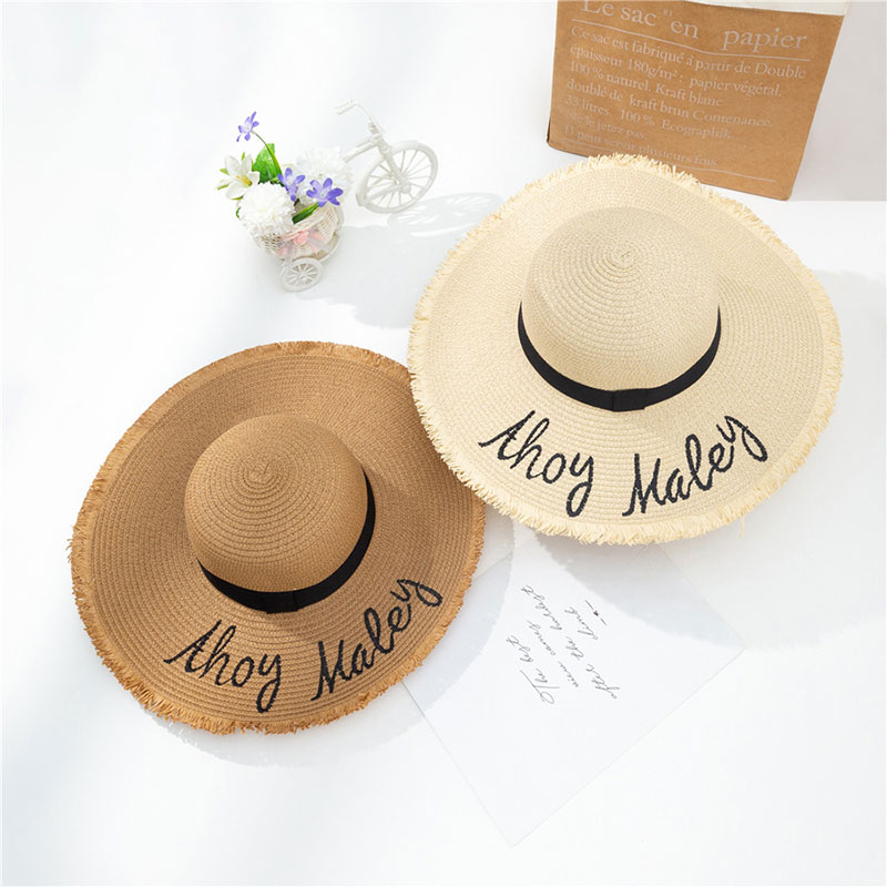 Sombrero de sol flexible con letras bordadas personalizadas clásicas