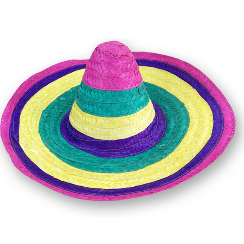 Sombrero de bambú colorido