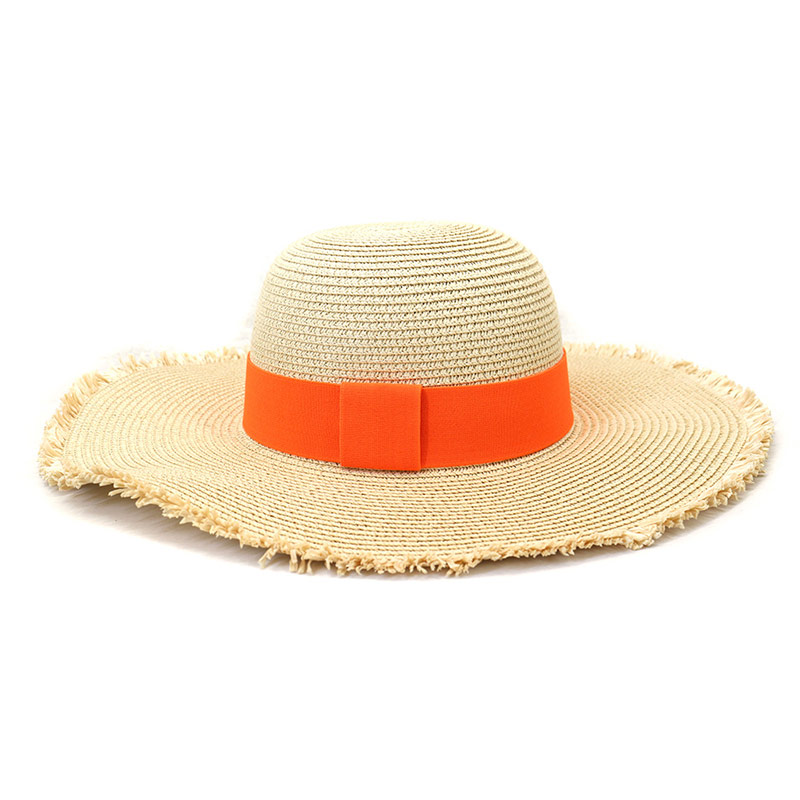 Sombreros de paja flexibles con banda personalizada para mujer