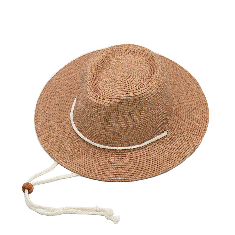 Sombrero Fedora de paja de papel de marca personalizada con cordón