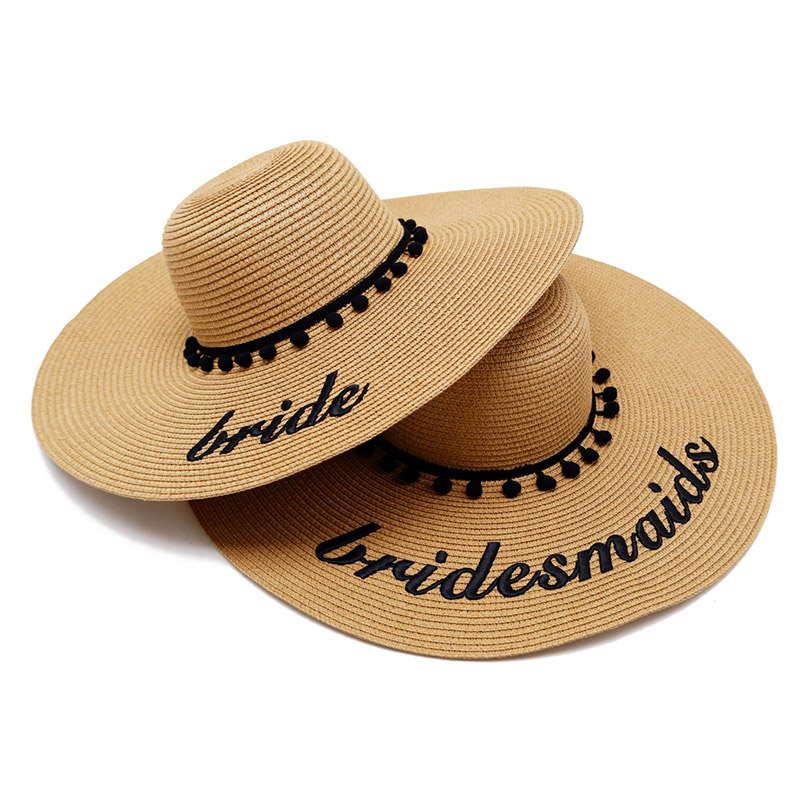 Sombrero de paja flexible bordado personalizado