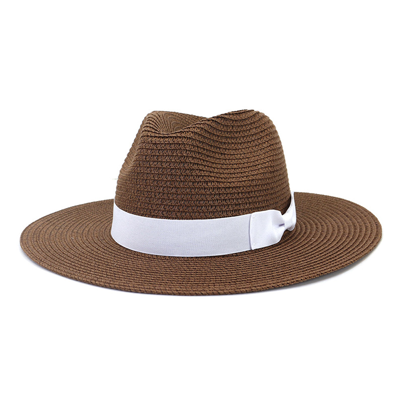 Cinta con logotipo personalizado en sombrero de paja Fedora