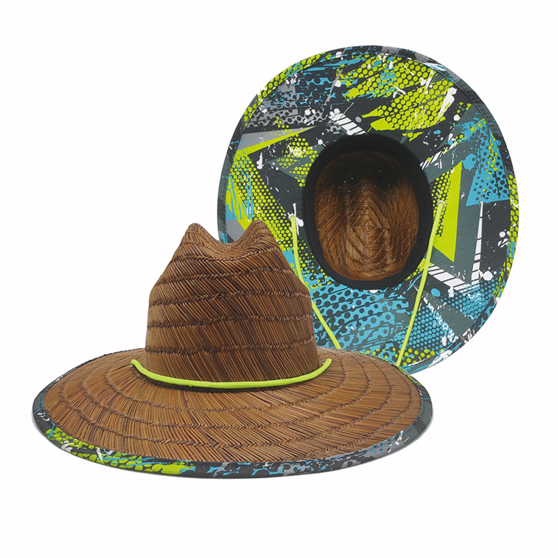 Sombrero de Paja Salvavidas Marrón Oscuro