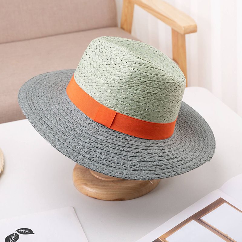 Sombrero fedora de verano de dos tonos de moda para hombre.