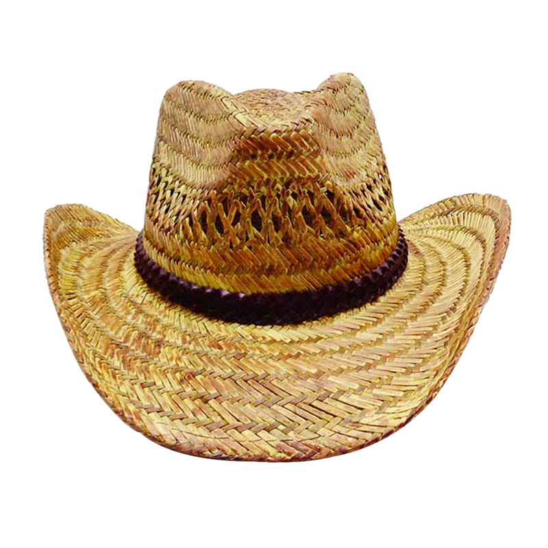 Sombrero de vaquero de paja hueca para hombre