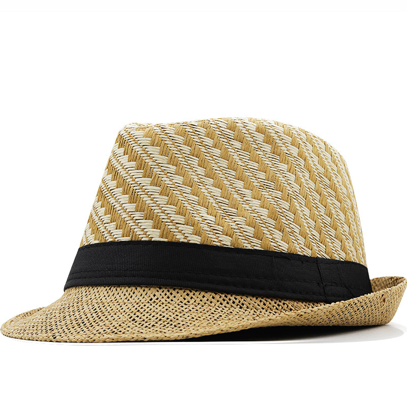 Sombrero para el sol Fedora cubano de paja a cuadros de gran oferta