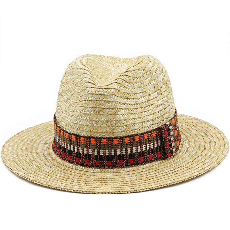 Sombrero de paja de trigo de playa para hombre Panamá