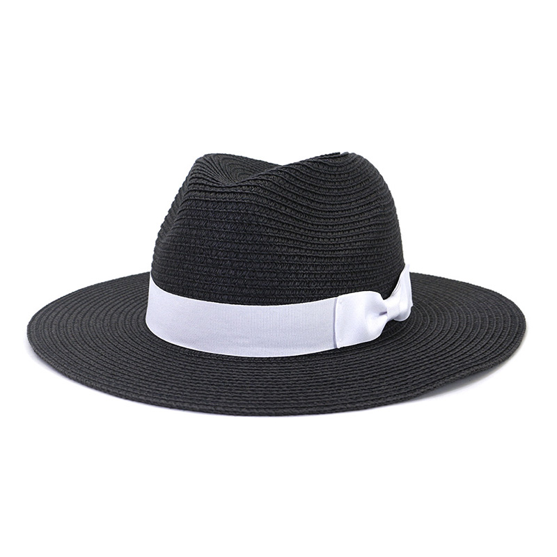 Sombrero de paja Bowknot Fedora para hombre