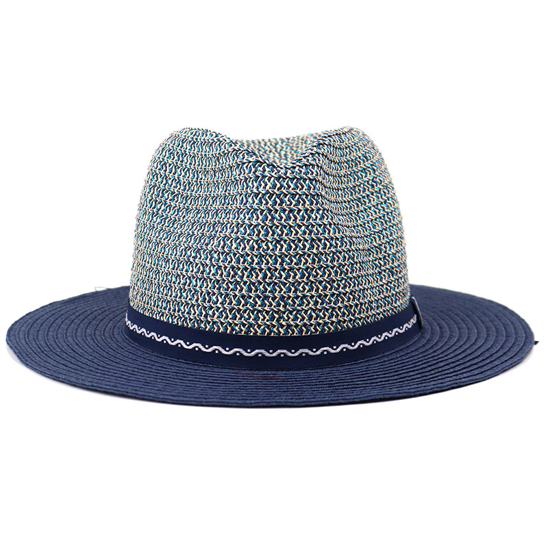 Sombrero Panam azul marino tejido de paja para hombre