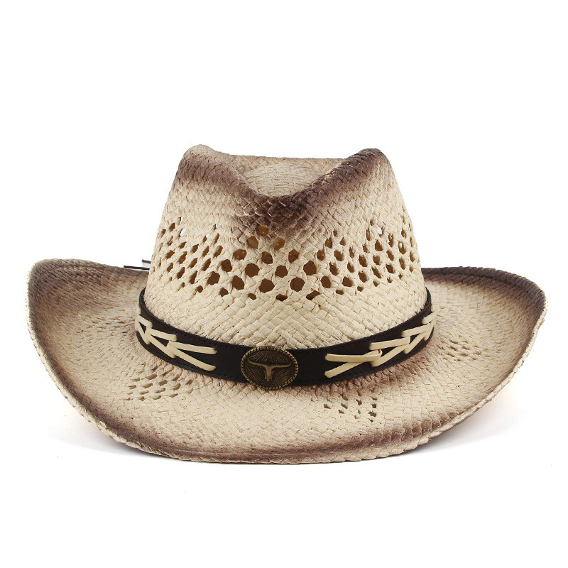 Sombrero de paja de vaquero de verano para hombre