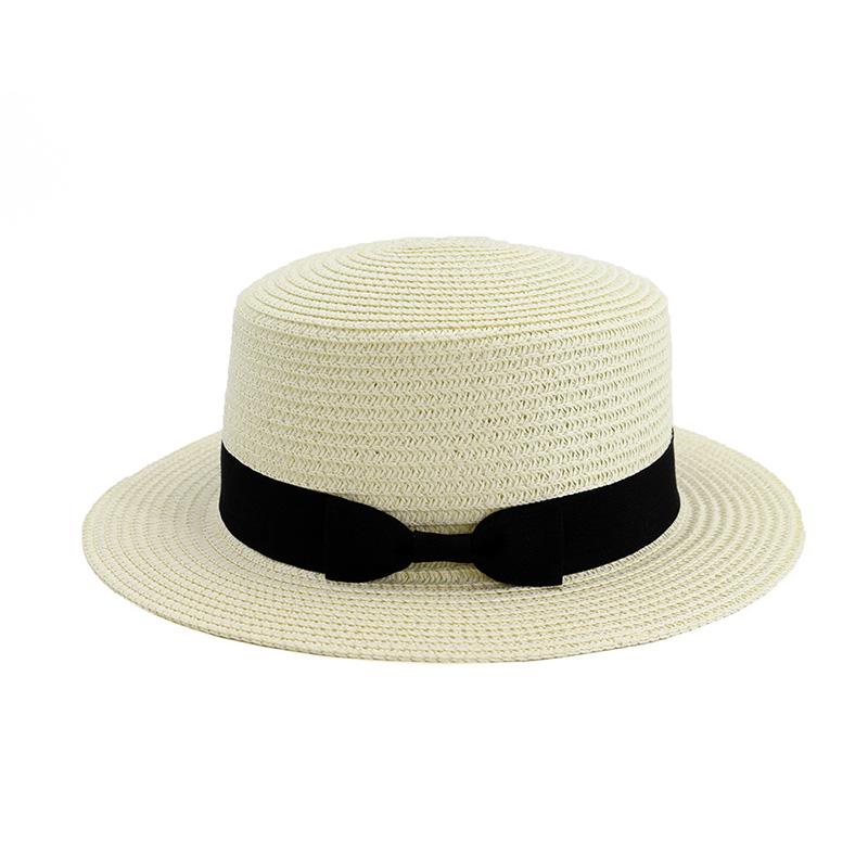 Sombrero canotier de paja liso multicolor