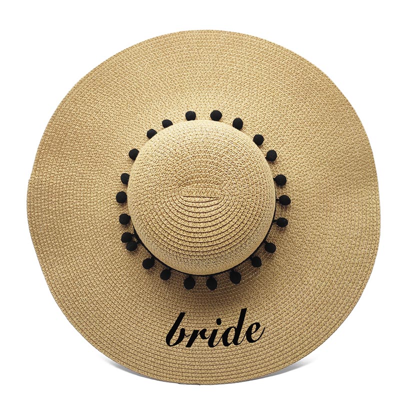 Sombrero de sol flexible para dama de novia de luna de miel personalizado