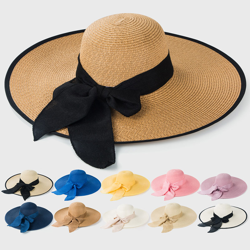 Sombrero de paja ajustable para mujer Summer Beach