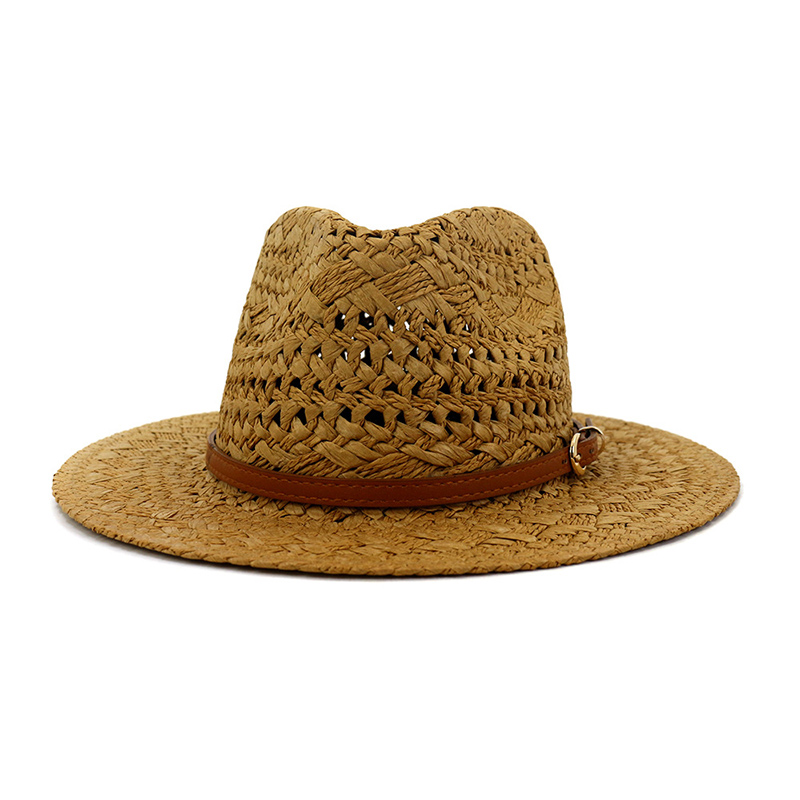 Sombrero Fedora de paja blanco para mujer