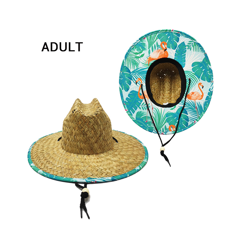 Sombrero de paja tropical para mujer